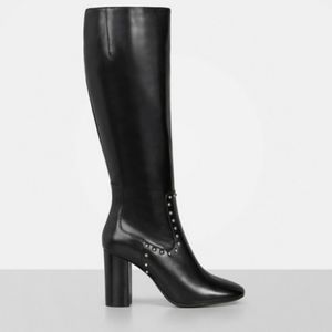 All Saints knee-high leather studded boots, size 6